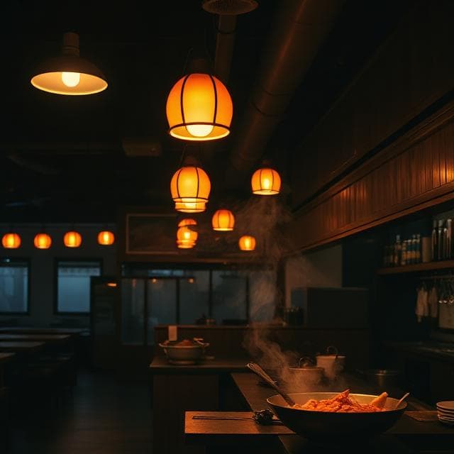 Midnight Masalaa restaurant interior at night